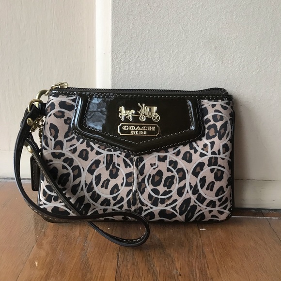 Coach Handbags - Coach Leopard Print Wristlet